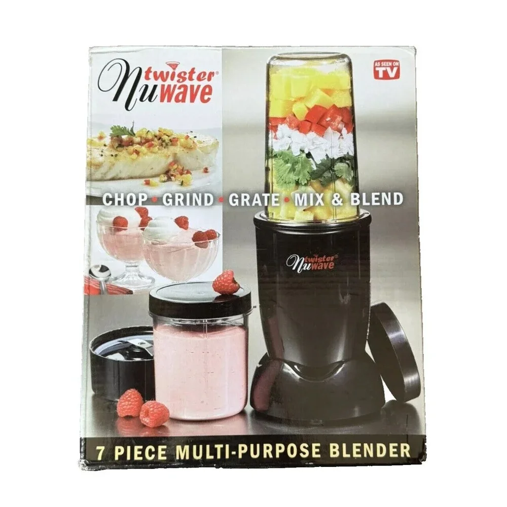 Nuwave Twister 7 Piece Multi Purpose Mini Blender Black  As Seen on TV NEW Home
